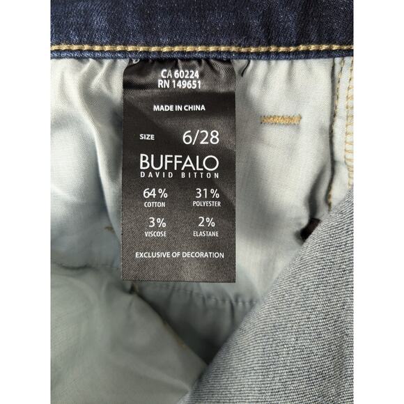 Buffalo David Bitton Jeans Womens 6/28 Jess Rip & Repair Mid-Rise Skinny Raw Hem - Picture 9 of 10